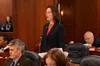 Rep. Sarah Vance, R-Homer, speaks Friday, Feb. 2, 2024, on the floor of the Alaska House of Representatives. James Brooks/Alaska Beacon