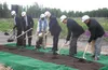 Officials from Matanuska Electric Association, Eklutna Inc. and the companies that will build and install the natural gas-fired generators turn dirt to mark the start of construction on MEA’s