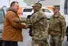 Montana Sen. Jon Tester meets Air Force Chief of Staff Gen. CQ. Brown, Jr., and Gen. Timothy Ray, commander of Air Force Global Strike Command, May 21, 2021, at Malmstrom Air Force Base, Mont