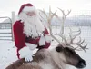 Santa Claus checks on one of his reindeer at the Reindeer Farm in Butte in this Frontiersman file photo. Frontiersman file photo