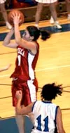 Wasilla's Anne Wesser takes a shot for the Warriors during a
70-36 win over Palmer in the Palmer Elks Showdown at Palmer High
School on Friday. Photo by JEREMIAH BARTZ/ Frontiersman.