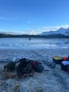 We had all of our gear set out and ready in front of the cabin for the transporter to pick us up. It would only be a single leg of the return journey and the many times that we had to pack, u