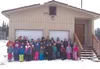 Glacier View students stand in front of their new ski and Zamboni shed. Courtesy photo