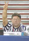 Frontiersman file photo Ron Rucker has spent decades supporting
Valley sports, like running the scoreboard and clock at the state
basketball tournament.