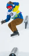 Team Alaska's Riley Fick placed ninth in Snowboarding Rail Jam 2008 or later Male at Skeetawk on Monday. J. David McChesney/Frontiersman