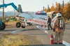 A Piper Super Cub made a crash landing on Seward Meridian Parkway in Wasilla around 8:30 a.m., Monday. PATTI SULLIVAN/Mat-Su Borough