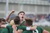 Colony’s Connor Friesen celebrates with teammates during a 2-0 win over West Anchorage in the Division I boys’ state championship game Saturday, May 25, 2019, at Service High School in Anchor