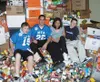 Sam York, Shannon Sawyer, Jane Mastre and Arron Rhodes help sort
cans at Palmer Junior Middle School last week. Photo by JEN
RANSOM/Frontiersman,