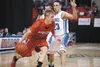 Houston senior Lane Taylor drives around Nome’s Tyler Eide during a loss to the Nanooks Friday at the 3A state tournament in Anchorage. BROOKS PATTON/For the Frontiersman