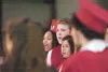Members of the Wasilla High School Symphonic Jazz Choir sing the
Queen song Bohemian Rhapsody during the 2011 Wasilla Graduation
Ceremony Thursday evening at the Curtis D. Menard Memorial Spo