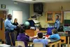 Alaska State Trooper captain Tony April spoke to Wasilla Middle School students during an event sponsored by the Wasilla Sunrise Rotary Friday. Tim Rockey/Frontiersman