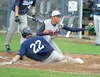 Alaska Road Warrior pitcher Kyle Bovy covers home plate during the bottom of the fifth inning McManus Field in Wasilla in this Frontiersman 2009 file photo. ROBERT DeBERRY/Frontiersman.com
