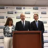 Bonnie Jack, ACLU’s Joshua Decker and John Kauffman at Wedesday’s announcement of a new lawsuit against Gov. Mike Dunleavy. Jack, a lifelong Alaskan, and Kauffman, an Anchorage attorney, are 