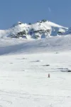 A telemark skier moves across the soft snow in the Hatcher Pass area during a recent winter. Avalanche danger is high and extra caution should be taken when traveling into the backcountry. Fr