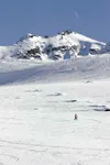 A telemark skier moves across the soft snow in the Hatcher Pass
area. Avalanche danger is high and extra caution should be taken
when traveling into the backcountry. ROBERT DeBERRY/Frontiersm