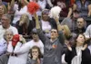 Fans of the Wasilla Warriors cheer their team during the ASAA 4A boys state championship game Saturday at the Alaska Airlines Center in Anchorage. Jeremiah Bartz/Frontiersman