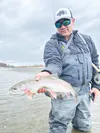Last year my friend and fellow guide Louis Perea and I found a school of hungry trout and dolly varden that were smashing salmon smolts while arctic terns and seagulls dive-bombed the water f