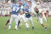 ROBERT DeBERRY/Frontiersman Palmer running back Brennan Bohman
follows the block of lineman Chris Bailey, 67, during a win over
Dimond.