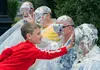 Milo Healy, 9, of Palmer, and son of Youth 360 director Tyler Healy, smashes a cream pie into the face of Palmer Deputy Mayor Josh Tudor as part of Celebrate Palmer's 'Cream the Council' $5 f