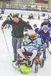 The event gives students in the district with special needs the opportunity to hit the ice and enjoy a day of adaptive hockey. Courtesy of Tom Schulman