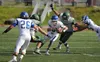 Palmer junior quarterback Luke Guggenmos is flushed out of the pocket during a loss to Service early in the season. With a win over Kenai Saturday, Palmer clinches a playoff berth. Jeremiah B