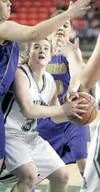 ROBERT DeBERRY/Frontiersman Colony senior Alex Coon looks for an
open shot during Thursday's quarter final match-up at the
ASAA/First National Bank State Championship Tournament.