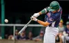 Mat-Su's Blake Avila makes contact against the Anchorage Bucs. Courtesy of Bryan Boyett