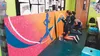 Students work on a mural at Mat-Su Central School. Courtesy Mat-Su Central