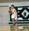 Colony point guard Jeremiah Hersrud races down the floor during a win over Kodiak. Courtesy of Bruce Eggleston/matsusports.net