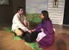 Katie Tedrick, playing “Nathaniel Ingersoll,” at left, and Nayeli “Crista” Gonvalez playing “Megan,” at right, star in Friday and Saturday’s production of, “The Enchantress of Ipswich” at the