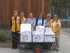 DANIEL SPOTH/Frontiersman A group of Palmer Lions and Hiland
representatives with eight of the donated machines at the prison.
From left are Dee Hilbert, Joyce Sanders, Karen Jenkins,
correct