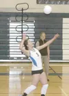 Palmer sophomore Morgan Morfe serves the ball during Palmer'€™s
3-0 nonconference win over West Valley on Wednesday at Palmer High
School. Morfe collected a pair of aces in the win. LANIER
HU