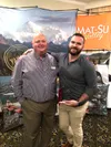 Steve Solari of Meier Lake Resort, right, accepts the Cheechako Award from Mat-Su CVB Marketing &amp; Communications Manager Casey Ressler. Courtesy of MSCVB