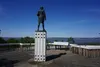 A statue of British explorer James Cook, seen on May 26, overlooks the inlet that bears his name. The Captain Cook statue is in Resolution Park in downtown Anchorage. The Anchorage area of th