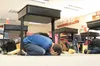 Iditarod Elementary School students in Amber Way’s fourth-grade class drop, cover and hold on during an earthquake drill at 1:36 p.m., March 27 to mark the 50th anniversary of the Good Friday