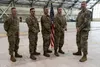 From left to right, U.S. Air Force Chief Master Sgt. Jeremy Miller, the 3rd Maintenance Group senior enlisted leader, Tech Sgt. Kegan Stanko, Tech Sgt. Sean Peck and Staff Sgt. Damian McKinse