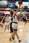 Houston's Noah Whitted goes to the basket during a win over Nikiski. Bruce Eggleston/matsusports.net
