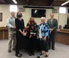 Palmer Library Director Beth Skow recently received an employee appreciation award from Mayor Edna DeVries and city officials for quickly and effectively responding to an emergency situation 