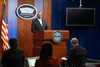 Secretary of Defense Lloyd J. Austin III briefs the press from the Pentagon Briefing Room, Washington, D.C., Feb. 19, 2021. (DoD Photo by U.S. Air Force Staff Sgt. Jack Sanders). Staff Sgt. J