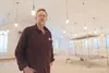 Pastor Jim Hearn stands inside the new unfinished church off
Knik-Goosebay Road Friday morning Dec. 30, 2011. ROBERT DeBERRY/Frontiersman