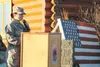 Major Jessica Pisano, an Alaska Air National Guard commander in the 176th Aircraft Maintenance Squadron, was the first to address an overflowing crowd at this year’s annual Veterans Day celeb