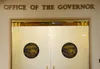 The doors to the Office of the Governor are seen Monday, Aug. 1, 2022 on the third floor of the Alaska State Capitol in Juneau, Alaska. James Brooks/Alaska Beacon