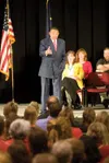 Mat-Su Borough School District superintendent Ken Burnley talks
to district employees at the beginning of the 2010 school year.
Burnley said he intended to go to the negotiation table and
bar