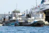 Southeast Stevedoring tug Jennie B. frees the new ferry M/V
Susitna from the drydock in Ketchikan in this 2011 photo. The M/V
Susitna is planned as a car-carrying ferry to shuttle people
betw