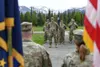 Alaska Army National Guardsmen with the 49th Personnel Detachment, commonly known as the 49th Theater Gateway, gather for a deployment ceremony at Camp Carroll on Joint Base Elmendorf-Richard