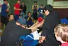 Andrew Allen of the Alaska Job Corps Center battles Gordon
Bissell of Qutekcak in the final round of the stick pull, as many
students shout words of encouragement. Submitted photo.