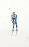 Kimberly DelFrate moves along the trail during a Mat-Su Borough
cross-country skiing competition. (ROBERT DeBERRY/Frontiersman file
photo)