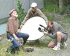 Actor Jerry Harper, who plays Pete, acts out a scene in which he
suffers a heart attack. David Moletti provides the proper lighting
for writer/director/photography director Brian George Smith