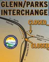 The Glenn Highway to Parks Highway off-ramp that takes drives from Palmer towards Wasilla, and the Parks Highway to Glenn Highway off-ramp from Wasilla toward Palmer will be closed nightly fr