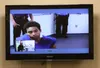 Kenneth Adams, 19, of Wasilla, as seen on the closed circuit court monitor connecting the Mat-Su Pre-Trial Facility to Courtroom 1 at the Palmer Courthouse. He was arraigned in District Court